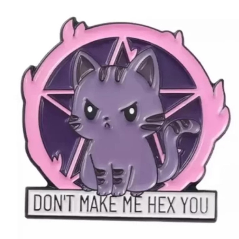 🌺4 Items 25$🌺 Grumpy Cat Pin Brooch Don’t Make Me Hex You NWT